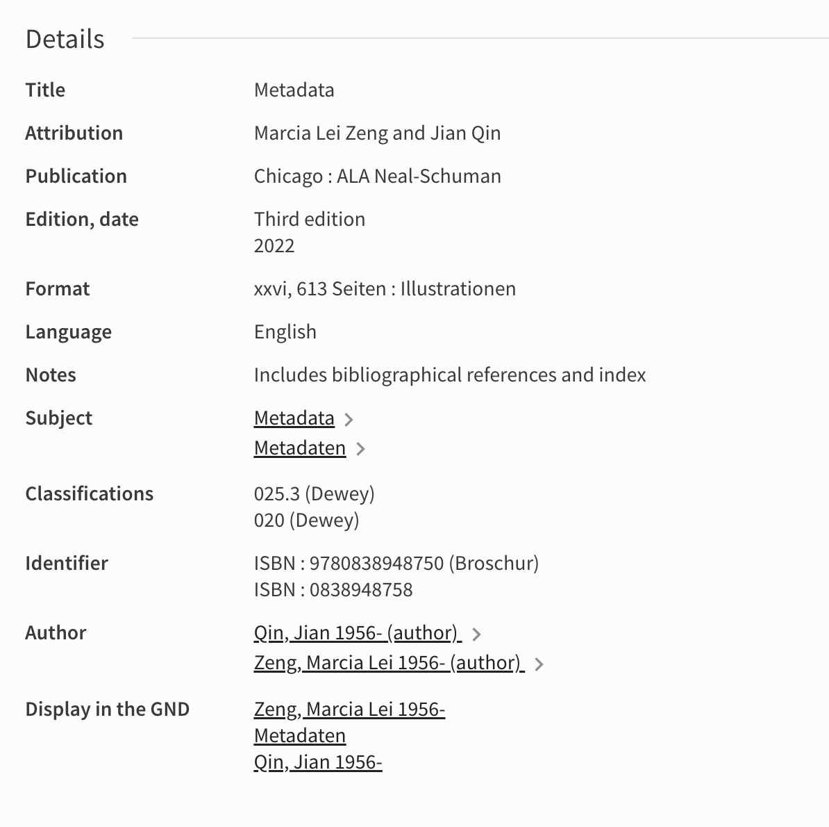 Snapshot from the Swisscovery Platform Showing the Bibliographic Record of (Zeng & Qin, 2022)